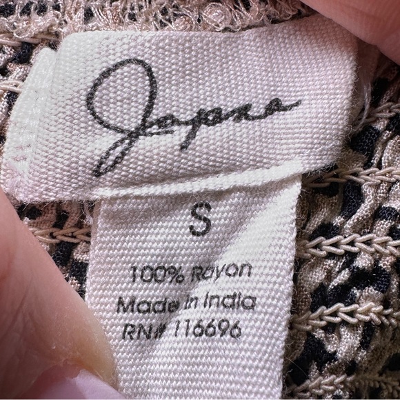 Japna Boho Animal Print Ruched Bust Cropped Blouse Top Small Evening - Picture 10 of 10